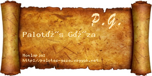 Palotás Géza névjegykártya