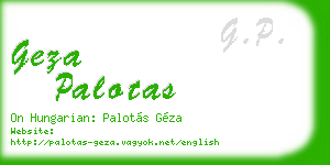 geza palotas business card