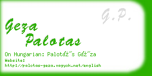geza palotas business card